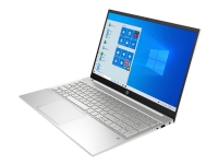 HP Pavilion Laptop 15-eg0001no - Intel Core i7 1165G7 - Win 10 Home 64-bit - Iris Xe Graphics - 16 GB RAM - 1 TB SSD NVMe - 15.6 IPS 1920 x 1080 (Full HD) - Wi-Fi 6 - natursølv (tastaturramme og sokkel), malingsfinish (sokkel), sandblåst (deksel og