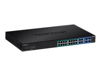 TRENDnet TPE 1620WSF - Switch - L2+ - smart - 16 x 10/100/1000 (PoE+) + 4 x delt Gigabit SFP - rackmonterbar - PoE+ (370 W)
