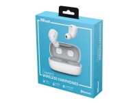 Trust Nika Compact - True wireless-hodetelefoner med mikrofon - i øret - Bluetooth - hvit
