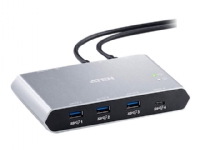 ATEN US3342 - USB-periferdelesvitsj - 3 x USB 3.2 Gen 2 + 1 x USB-C (strømlevering) - stasjonær