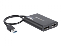 StarTech.com USB to Dual DisplayPort Adapter - 4K 60Hz - USB 3.0 (5Gbps), Limited stock, see similar item USBA2DPGB - DisplayPort-adapter - USB-type A (hann) til DisplayPort (hunn) - USB 3.0 - 30 cm - 4 K 60 Hz (4096 x 2160) støtte - svart
