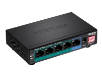 TRENDnet TPE LG50 - Switch - ikke-styrt - 4 x 10/100/1000 (PoE+) + 1 x 10/100/1000 - stasjonær - PoE+ (32 W)