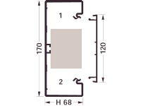 HAGER BR70170 installationskanalbund i plast 68x170mm perlehvid - (2 meter)