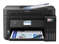 Epson EcoTank ET-4850 - Multifunksjonsskriver - farge - ink-jet - påfyllbar - A4 (medie) - opp til 15.5 spm (trykking) - 250 ark - 33.6 kbps - USB, LAN, Wi-Fi - svart