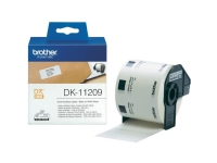 Brother DK-11209 med 800 stk. udstansede adresselabels – sort på hvid, 29 mm x 62 mm