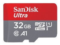 SanDisk Ultra - Flashminnekort (microSDHC til SD-adapter inkludert) - 32 GB - A1 / UHS-I U1 / Class10 - microSDHC UHS-I