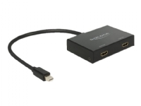 Delock Displayport 1.2 Splitter 1 x mini Displayport in > 2 x HDMI out 4K - Video/lyd-splitter - 2 x HDMI - stasjonær