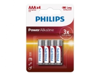 Philips Power Alkaline Alkalisk batteri LR03P4B/10, Single-use battery, Alkalinsk, 1,5 V, 4 stykker, 42 mm, 10 mm