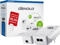 Devolo Magic 2 WiFi next Starter Kit, 2400 Mbit/s, IEEE 802.2x,IEEE 802.3ab,IEEE 802.3az,IEEE 802.3u, Gigabit Ethernet, 10,100,1000 Mbit/s, Wi-Fi 5 (802.11ac), 802.11a,802.11b,802.11g,Wi-Fi 4 (802.11n),Wi-Fi 5 (802.11ac)