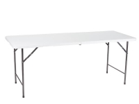 Perel FP183, Hvit, High-density polyethylene (HDPE), Stål, Rektangulær form, 4 ben, H-legs, 700 mm