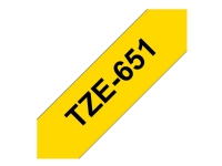 Brother TZe-651 - Standardklebemiddel - svart på gult - Rull (2,4 cm x 8 m) 1 cassette(s) laminert teip - for Brother PT-D600 P-Touch PT-1880, D450, D800, E550, E800, P900, P950 P-Touch EDGE PT-P750