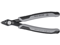 Knipex 78 61 125 ESD, Sidekutter, 9 mm, 1,6 mm, Rustfritt stål, Stål, Plast, Sort, Grå