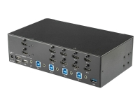 StarTech.com 4-Port Dual Monitor HDMI KVM Switch with Audio & USB 3.0 hub - 4K 30Hz - 4 PC Mac Computer KVM Switch Box for HDMI Display (SV431DHD4KU) - KVM / lyd / USB-svitsj - 4 x KVM/lyd/USB - rackmonterbar