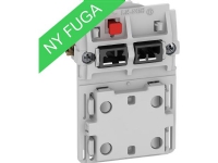 LAURITZ KNUDSEN FUGA® dobbelt stikkontakt 2-polet med afbrydere 1,5 modul, uden tangent og afdækning.