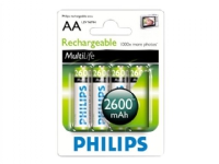 Philips Multilife R6B4B260 - Batteri 4 x AA-type - NiMH - (ladbare) - 2600 mAh