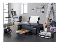 Epson L805 - Skriver - farge - ink-jet - påfyllbar - A4/Legal - 5760 x 1440 dpi - opp til 5.1 spm (mono) / inntil 5 spm (farge) - kapasitet: 120 ark - USB, Wi-Fi