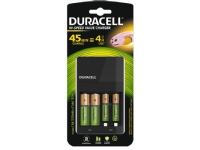 Duracell CEF14 - 4 t batterilader - (for 4xAA/AAA) - med 2 x AA 1300 mAh batterier og 2 x AAA 750 mAh