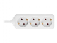 DELTACO GT-118D - Flerkoplingslist - 3500 watt - inngang: CEE 7/7 - utgangskontakter: 3 - 5 m - hvit