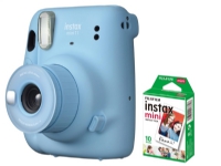 Fujifilm Instax Mini 11 Camera + Instax Mini Glossy (10pl) Focus 0.3 m - âˆž, Sky Blue