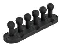 Delock - Kabelholder - skrivebordsmonterbar, overflatemonterbar, veggmonterbar - svart (en pakke 6)