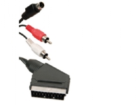 ICIDU Video / Audio Cable, 2m, 2 m, S-Video (4-pin), SCART (21-pin), Svart, Hankjønn/hankjønn, 3,3 cm