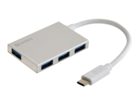 Sandberg USB-C til 4 xUSB 3.0 Hub, White