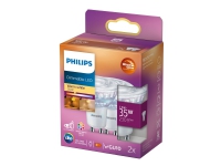 Philips - LED-pære for søkelys - GU10 - 2.6 W (ekvivalent 35 W) - klasse F - varmt hvitt lys - 2200-2700 K (en pakke 2)