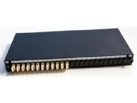 OPTIFAB Fiber patchpanel 19 udtræksbar 1HE, dybde: 200mm Leveres incl. 12 stk. LC duplex multimode adaptere, farve: sort.