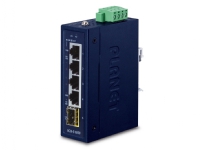 PLANET IGS-510TF - Switch - ikke-styrt - 4 x 10/100/1000 + 1 x 1000Base-X SFP - DIN-skinnemonterbar, veggmonterbar - AC 24 V / DC 9 - 48 V