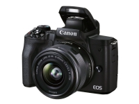 Canon EOS M50 Mark II - Live Streaming Kit - digitalkamera - speilløst - 24.1 MP - APS-C - 4K / 24 fps - 3optisk x-zoom EF-M 15 - 45 mm IS STM-linse - Wi-Fi, Bluetooth - black with graphite gray lens