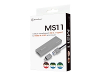 SilverStone MS11 - Drevkabinett - M.2 NVMe Card - 10 GBps - USB 3.1 (Gen 2) - koksgrå