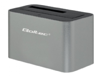 Qoltec - HDD-dokkestasjon - brønner: 1 - 2.5, 3.5 - SATA - USB 3.0 - sølv
