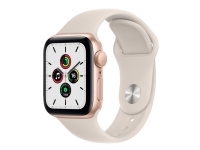 Apple Watch SE (GPS) - 40 mm - gullaluminium - smartklokke med sportsbånd - fluorelastomer - stjernelys - båndbredde: Regular - 32 GB - Wi-Fi, Bluetooth - 30.49 g