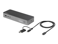 StarTech.com USB-C & USB-A Dock, Hybrid Universal Laptop Docking Station with Dual Monitor Display 4K 60Hz HDMI & DisplayPort, 60W Power Delivery, Gigabit Ethernet, Windows, Mac Chrome - 4K USB Type-C Dock (DK30C2DPPDUE) - Dokkingstasjon - USB-C - 2