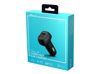 Trust Qmax Ultra-Fast Dual USB Car Charger - Bilstrømadapter - 30 watt - QC 3.0 - 2 utgangskontakter (USB)