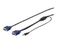 StarTech.com 6 ft. (1.8 m) USB KVM Cable for StarTech.com Rackmount Consoles - VGA and USB KVM Console Cable (RKCONSUV6) - Video- / USB-kabel - mini-VGA (hann) til USB, HD-15 (VGA) (hann) - 1.8 m - for P/N: RKCONS1701, RKCONS1708K, RKCONS1716K, RKCON