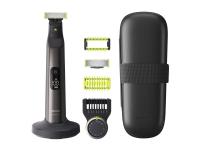 Philips OneBlade Oppladbart Li-Ion-batteri Face + Body, Innebygd skjerm, Vaskbar, Batteri, Grå