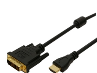 LogiLink - Adapterkabel - HDMI hunn til DVI-D hann - 5 m - dobbeltisolert - svart
