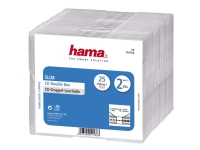 Hama - Tynn CD-oppbevaringseske - kapasitet: 2 CD - gjennomsiktig (en pakke 25)