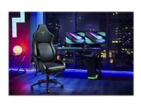 Razer Iskur - Stol - ergonomisk - liggestol - armlener - tipping - polyester, bomull, PVC-lær, høytetthets støpt skum - svart, grønn