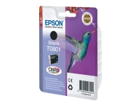 Epson T0801 - Svart - original - blære med RF/lyd-alarm - blekkpatron - for Stylus Photo P50, PX650, PX660, PX700, PX710, PX720, PX730, PX800, PX810, PX820, PX830