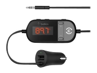 Belkin TuneCast In-Car 3.5mm to FM Transmitter - FM-sender / strømadapter for digital spiller