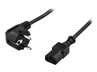 DELTACO DEL-111C - Strømkabel - CEE 7/7 (hann) vinklet til IEC 60320 C13 rett - AC 250 V - 10 A - 7 m - svart