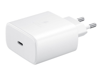 Samsung Travel Adapter EP-TA845 - Strømadapter - 45 watt - 3 A - SFC 2.0 (USB-C) - på kabel: USB-C - hvit - for Galaxy A20, A50, A70, A8s, M30, M40, Note10, S20, S20 5G, S20+ 5G, Z Flip, Z Flip 5G