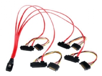 StarTech.com 50cm Internal Serial Attached SCSI Mini SAS Cable - SFF8087 to 4x SFF8482 - Internal Mini SAS Cable (SAS808782P50) - SAS intern kabel - SAS 6Gbit/s - 36-pins 4i Mini MultiLane (P) til SATA-strøm, 29-pins intern SAS (SFF-8482) - 50 cm - r