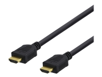 DELTACO HDMI-1010D - HDMI-kabel med Ethernet - HDMI hann til HDMI hann - 1 m - svart - 4K-støtte