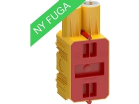 LAURITZ KNUDSEN FUGA Prefab indstøbningsdåse 1,5 modul med låg, gul.