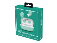 Trust Nika Compact - True wireless-hodetelefoner med mikrofon - i øret - Bluetooth - turkis