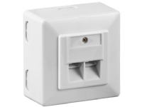 CAT 6 universaldåse inkl. ramme til synlig montering