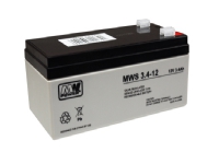 MW Power MWS 3.4-12, Forseglet blysyre (VRLA), 12 V, 1 stykker, Sort, Hvit, 3,4 Ah, 35 A